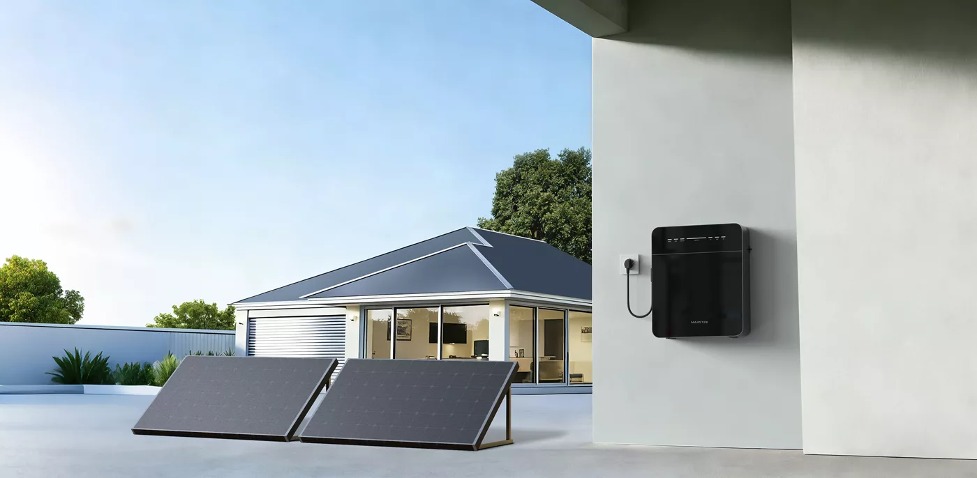 Marstek Venus E Mini thuisbatterij buiten aan de gevel, geschikt voor woningen in Goirle en Riel