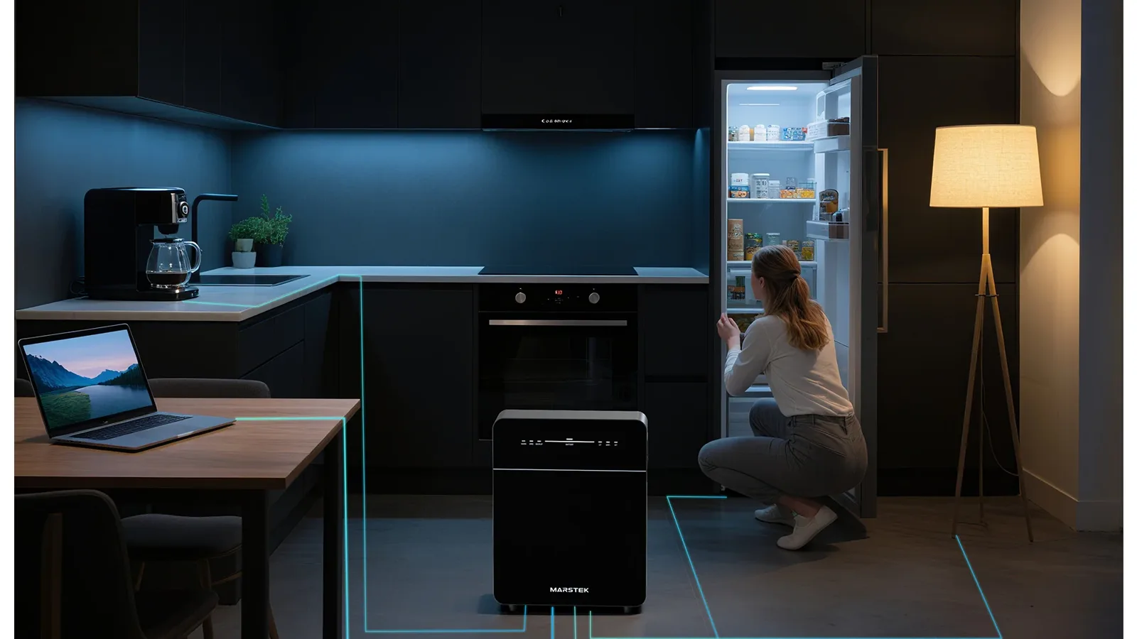 Marstek Venus E thuisbatterij levert backup-stroom in de keuken