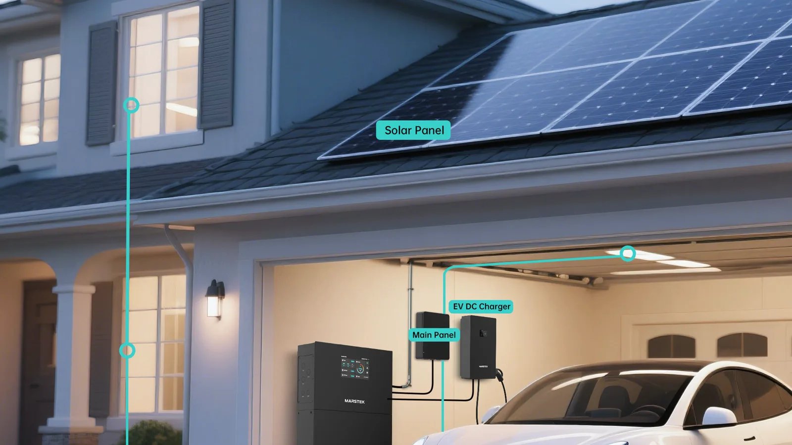 Marstek Venus E thuisbatterij naast de meterkast van een moderne 3-fase woning