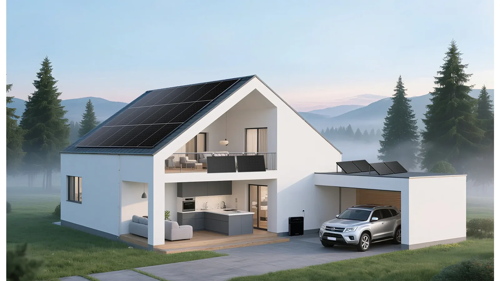 Marstek Venus E thuisbatterij 5,12 kWh in de woonkamer, klaar om zelf opgewekte zonnestroom &rsquo;s avonds te gebruiken