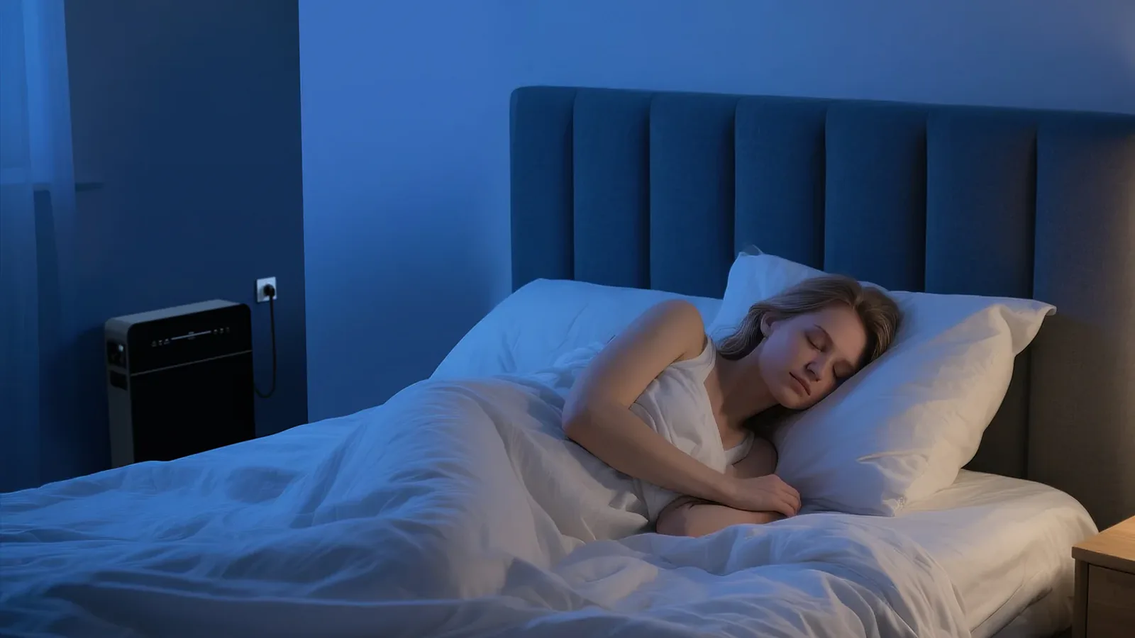 Marstek Venus E thuisbatterij stil aan de muur in een rustige woonkamer